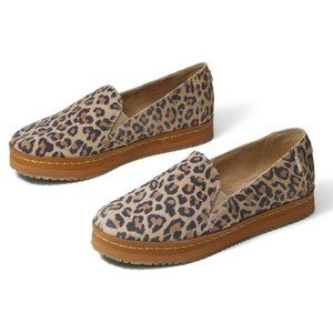 TOMS Desert Tan Leopard Print Suede Women's Palma Wrap Slip-Ons Size 9 1/2
